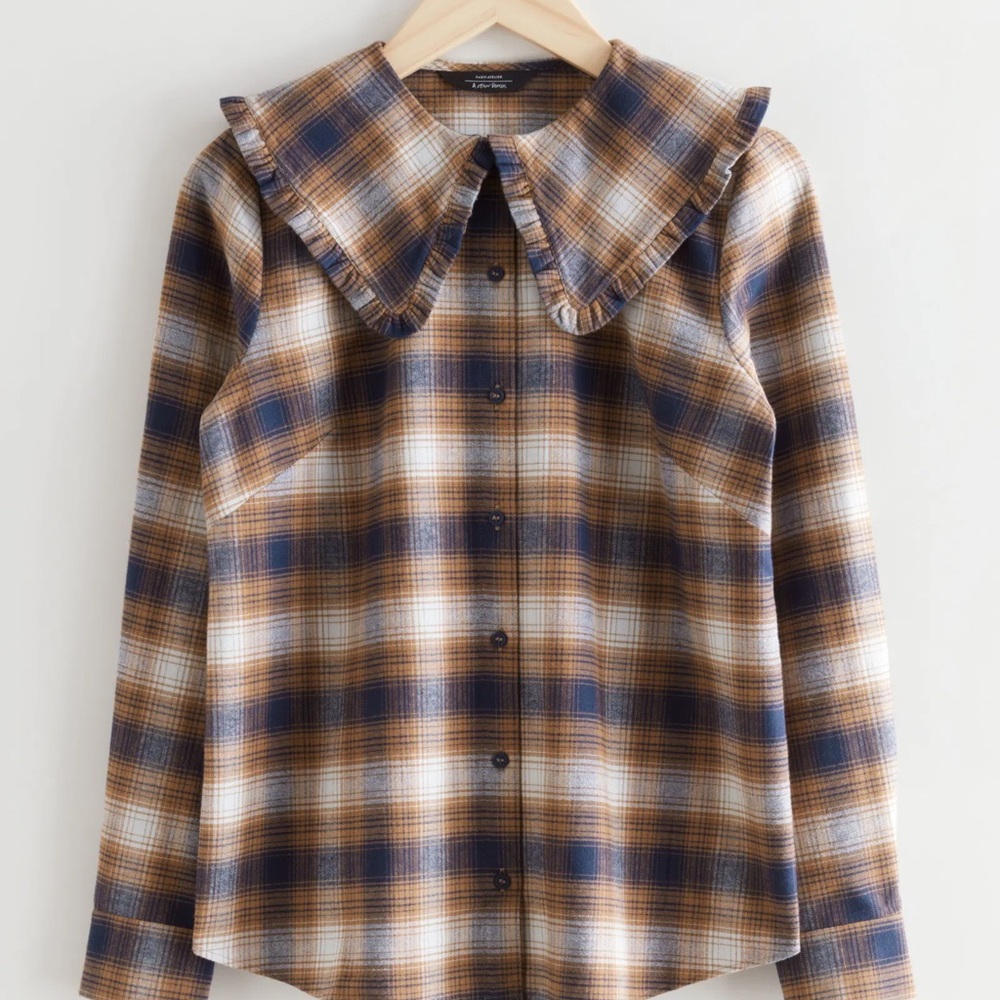 & Other Stories long sleeve plaid blouse